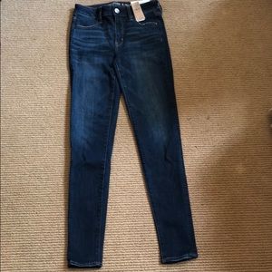 Dark wash high rise jean